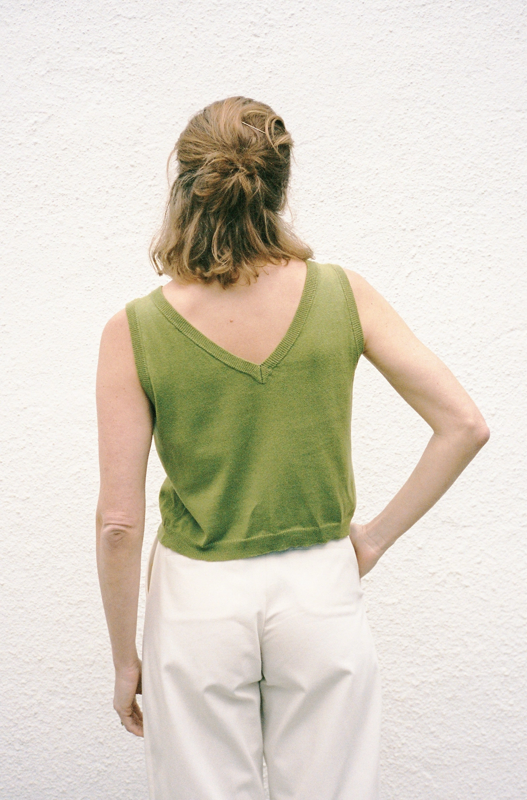 Sustainable production Beach Attire Flora Knit Top Moss Green