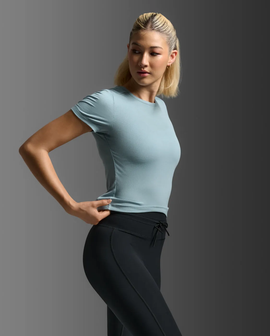 Cozy Flex Fluid Ribbed Crop Tee