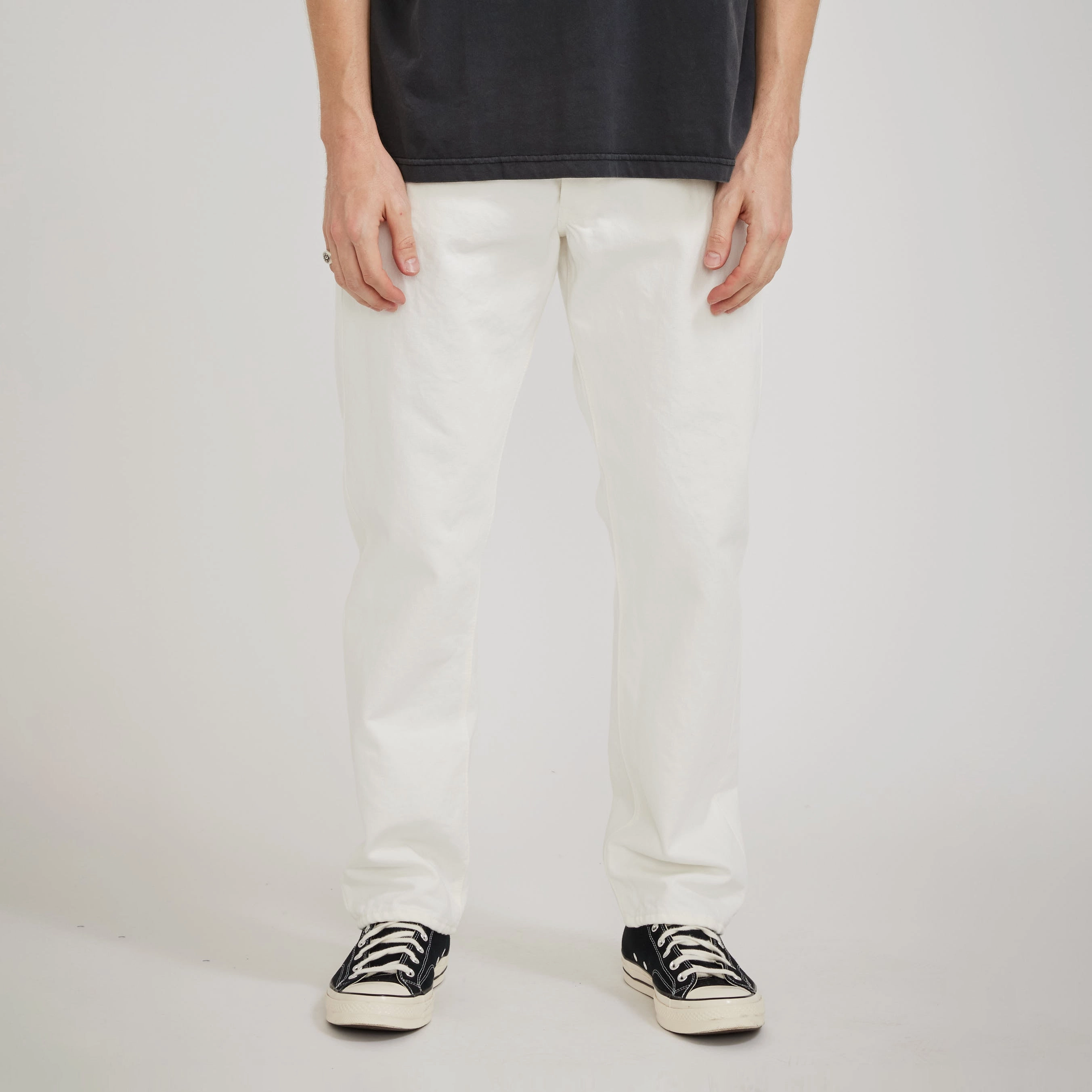 105 80's White Weekend Warrior Elegant Stretch Denim Technology