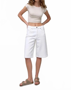Marlin Bermuda Shorts In White Soft touch finish