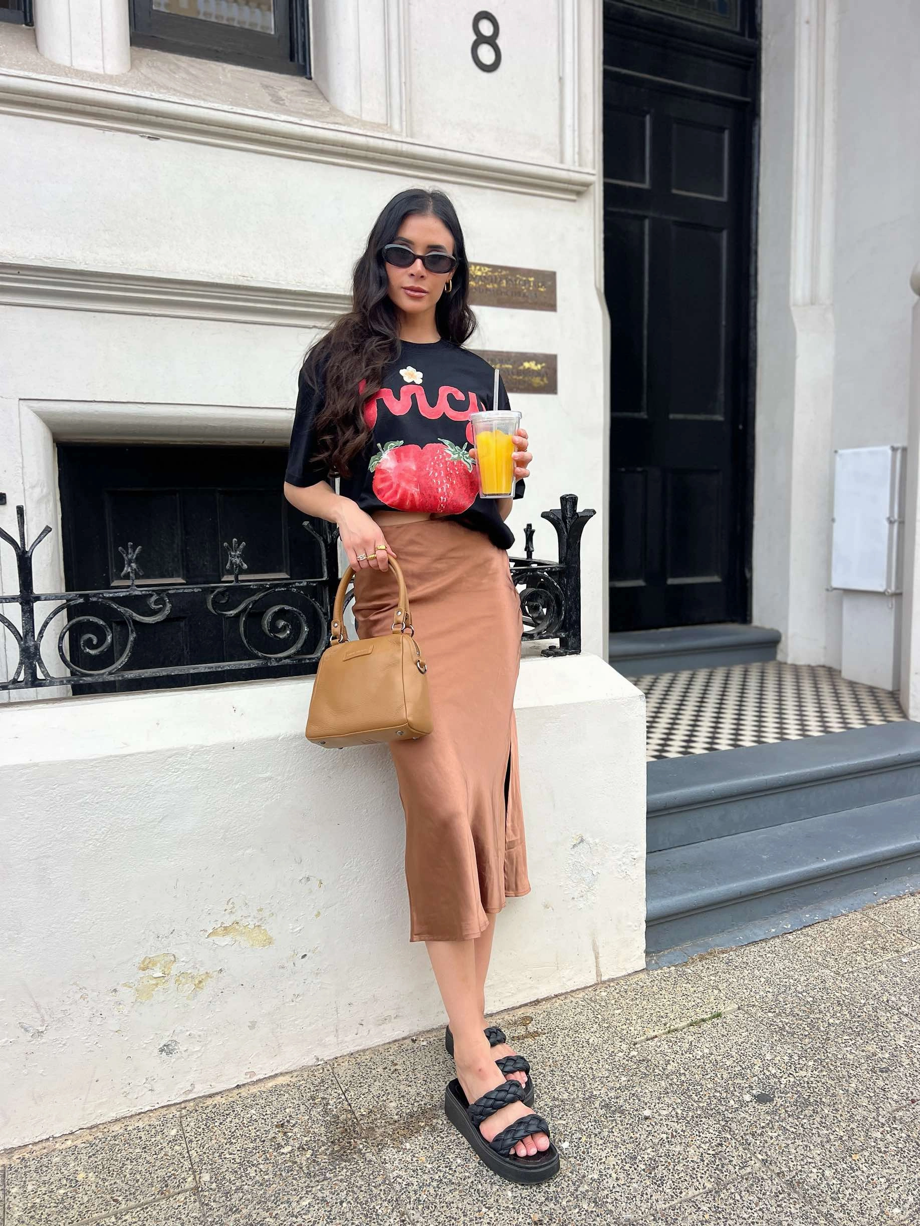 JENSEN SKIRT - RUST Pleated Construction