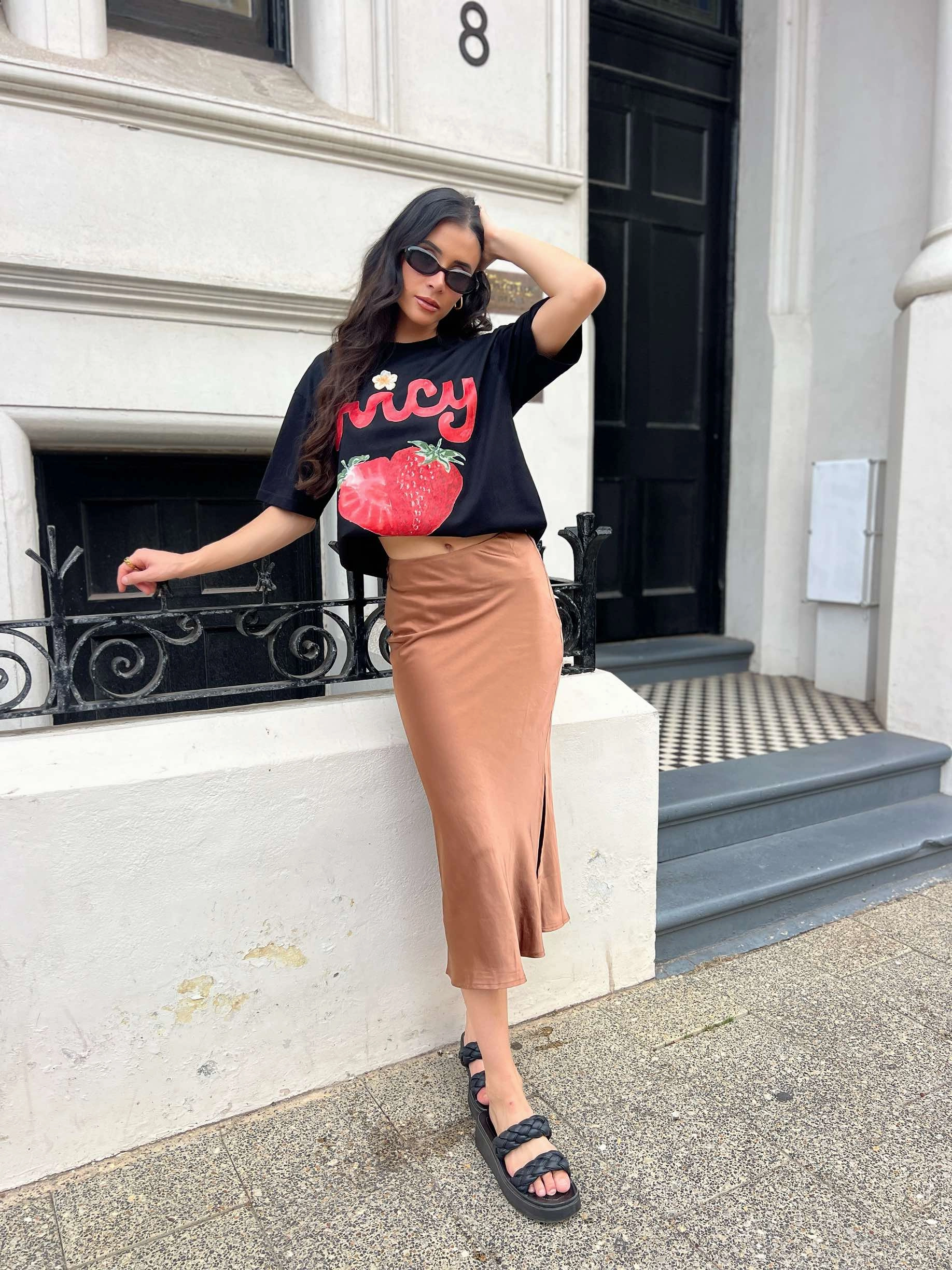 JENSEN SKIRT - RUST Effortless Fit