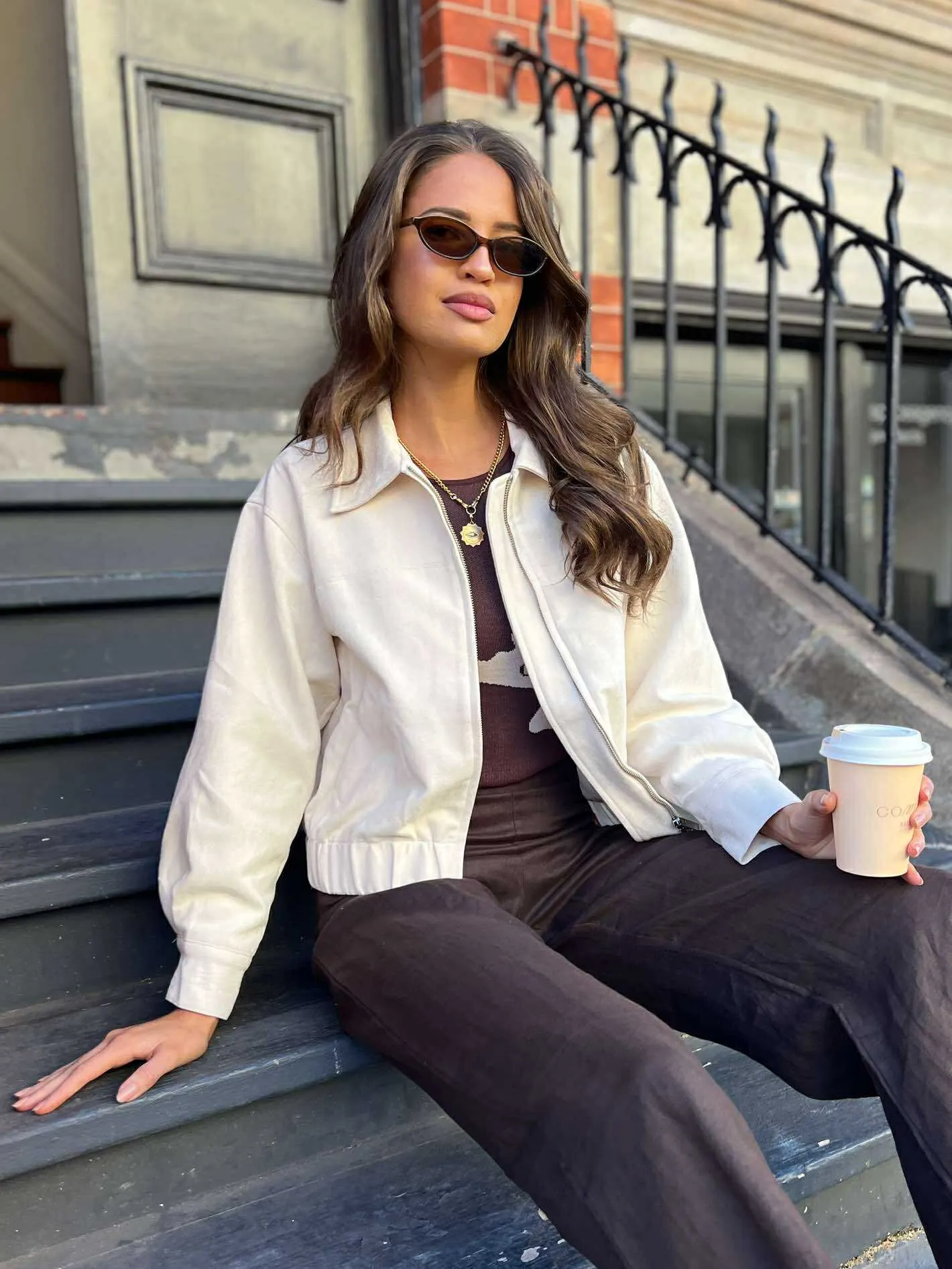 HIGH TIME LINEN PANT - BROWN Denim finish