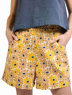 Flexible Side Panels Sunny Shorts In Yello