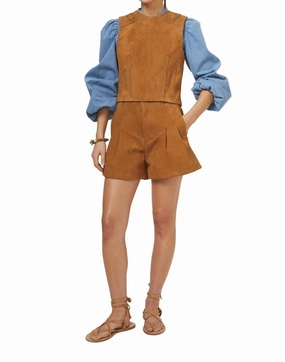 Frida Shorts In Suede hoodie earthy shades