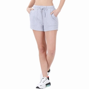 Wrinkle Free Weave Cotton Drawstring Shorts In Heather Grey