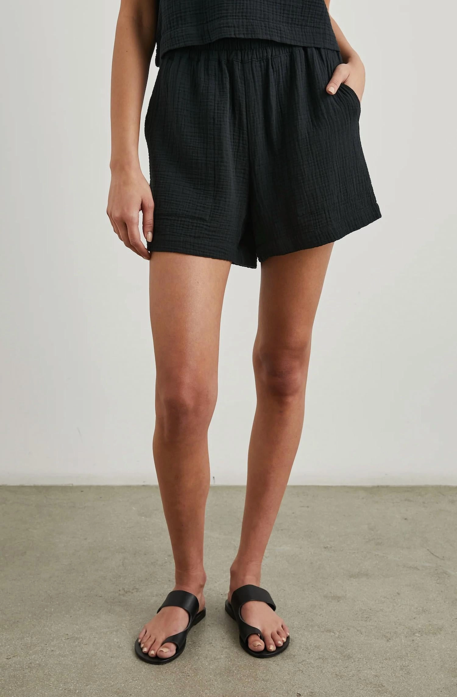 shorts set Leighton Cotton Short In Black