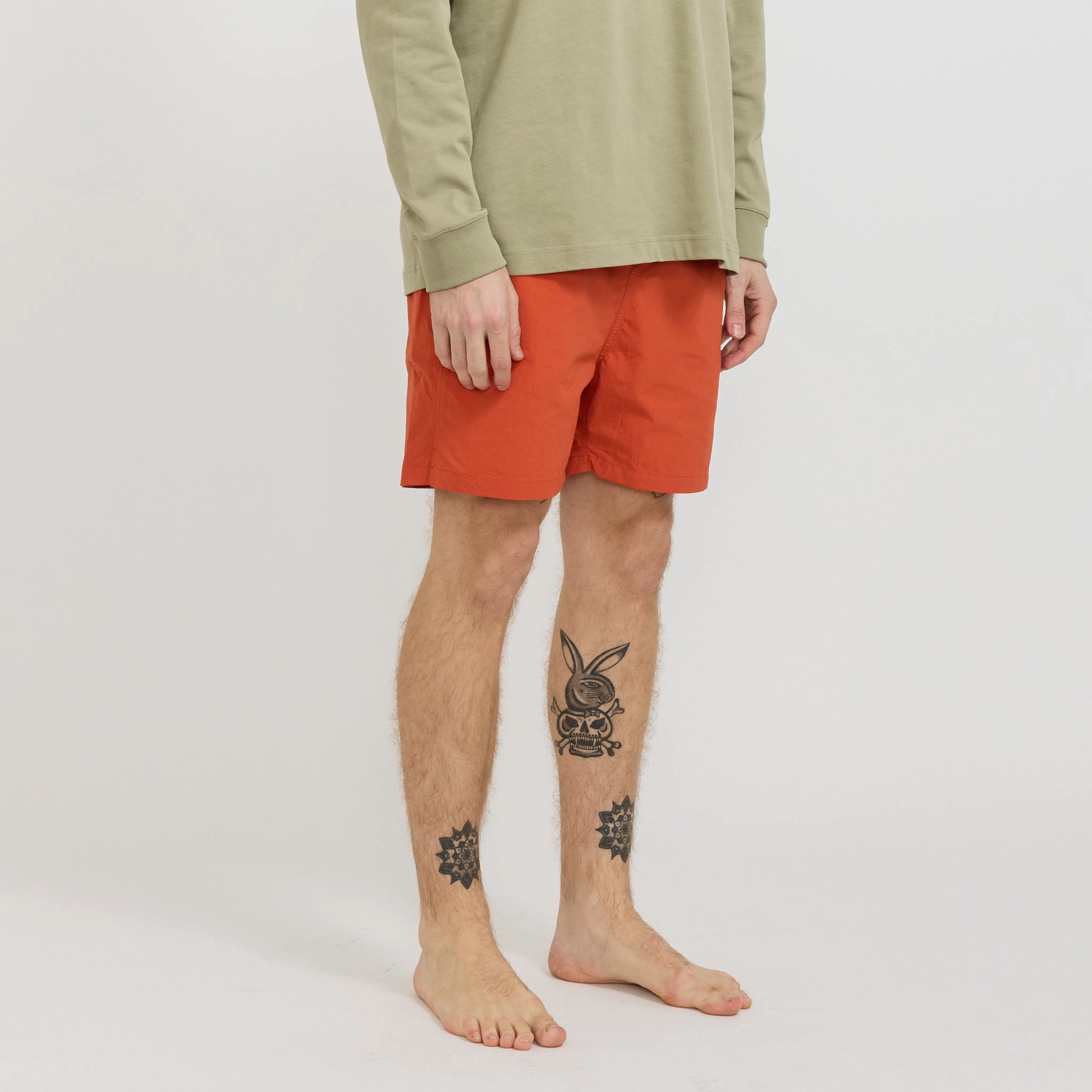 Hauge Recycled Nylon Swimmers Blood Orange poolside fashion