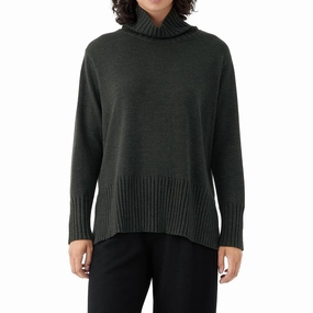 Womens Extra Fine Merino Wool Turtleneck Pullover Sweater Functional Knit Stylish Knit