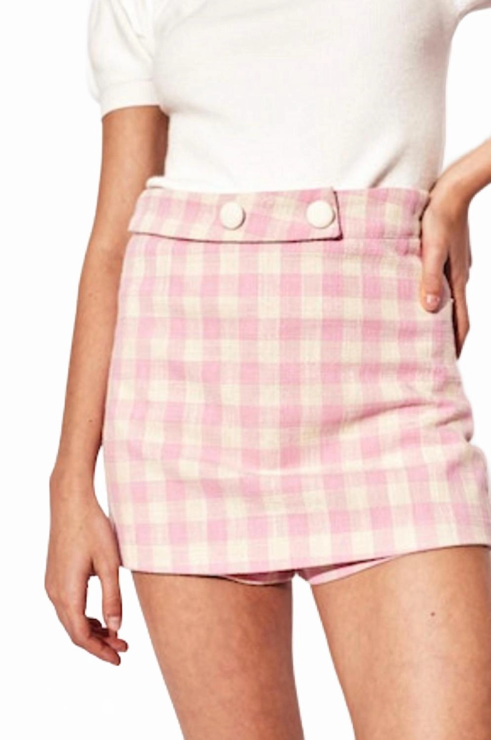 Recycled Polyester Gamma Skort In Pink Check