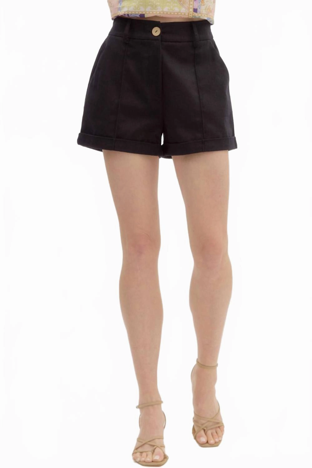 slim fit Outdoor Ready Women's Cuffed Shorts In Black