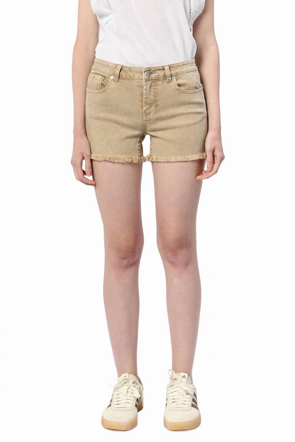 NonIrritatingTags Flexible Design Gigi Denim Short In Biscuit