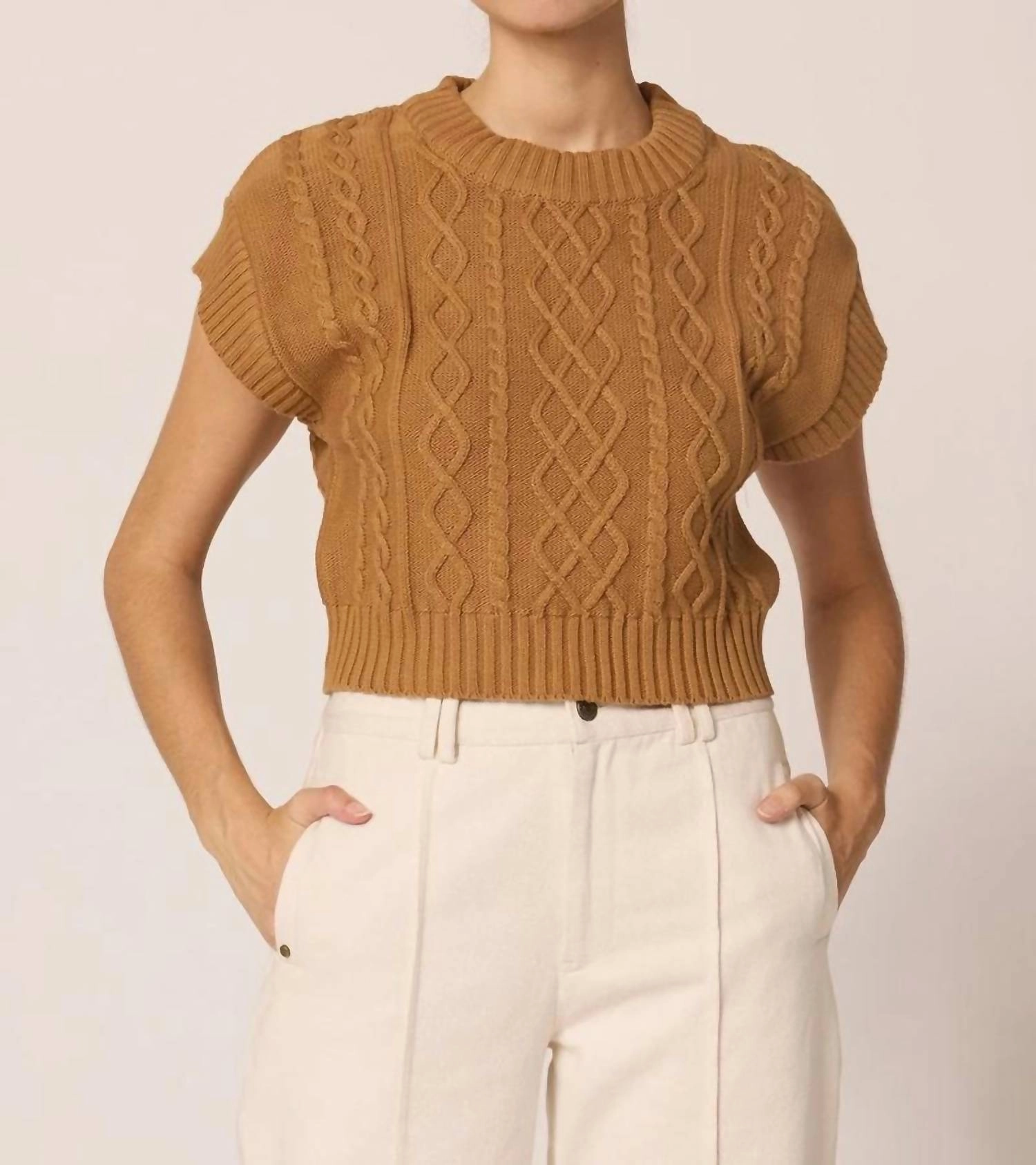 Gigi Sweater In Tan Relaxed Layers