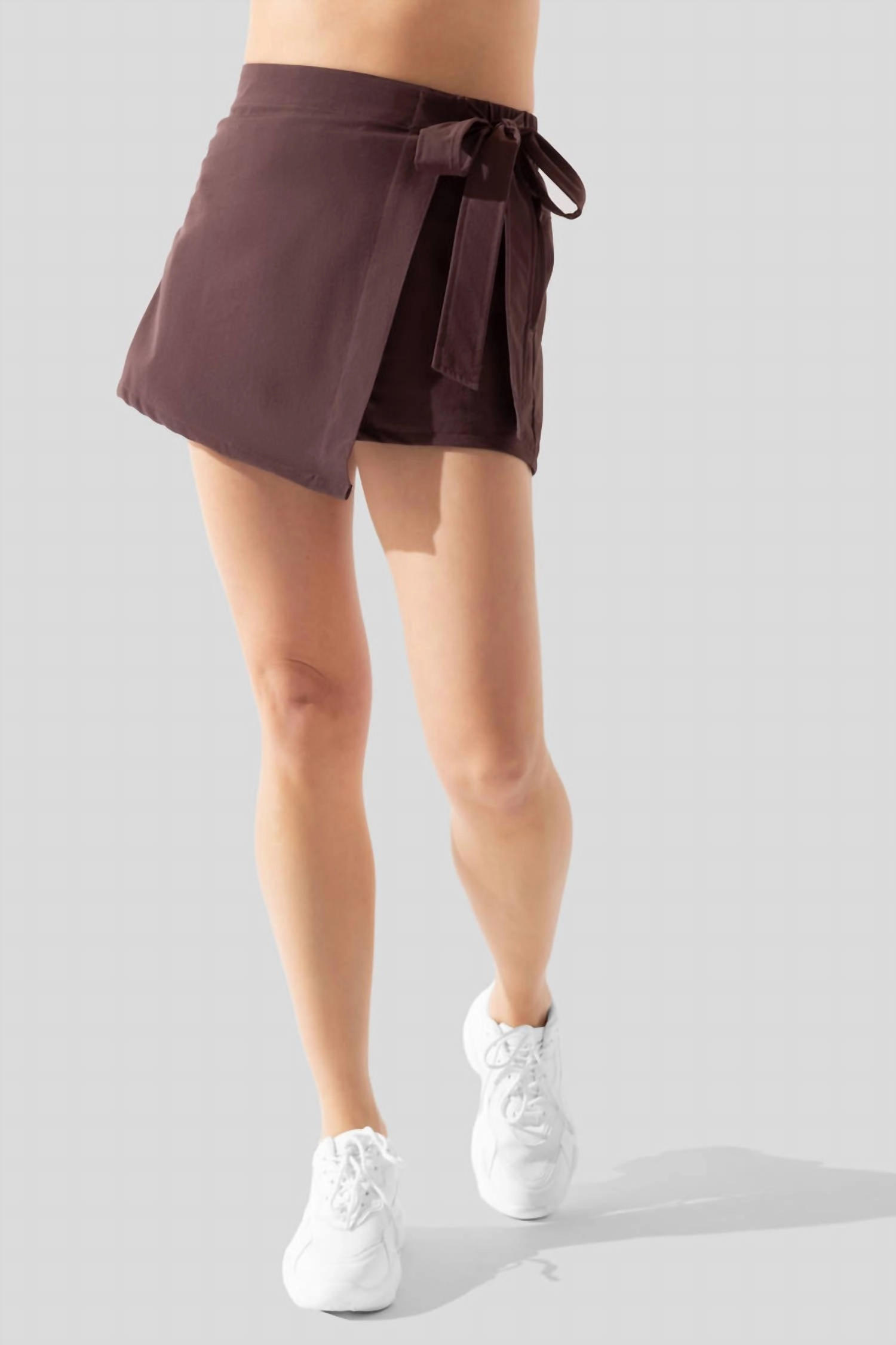 Thats A Wrap Skort In Pecan Recycled Polyester Blend