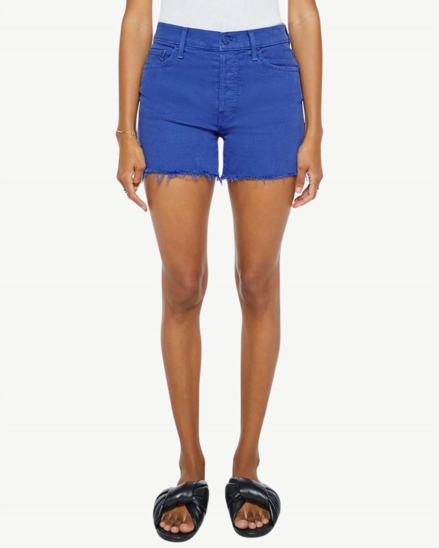 Stay Cool Skipper Long Fray Shorts In Cats And Dogs/victoria Blue