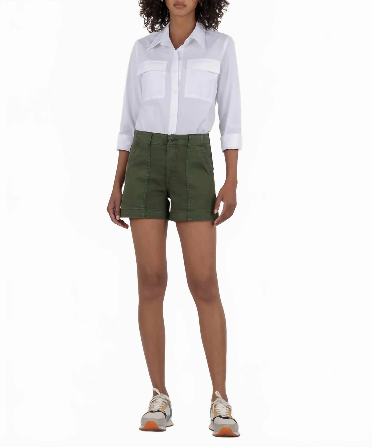 Jane High Rise Short In Olive Fan gear