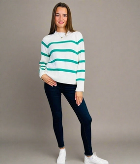 Quick Comfort Wear Low carbon footprint Green Cotton Rich Stripe Jumper