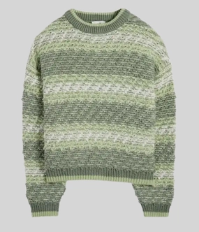 Green Textured Patterned Jumper Easy Fit