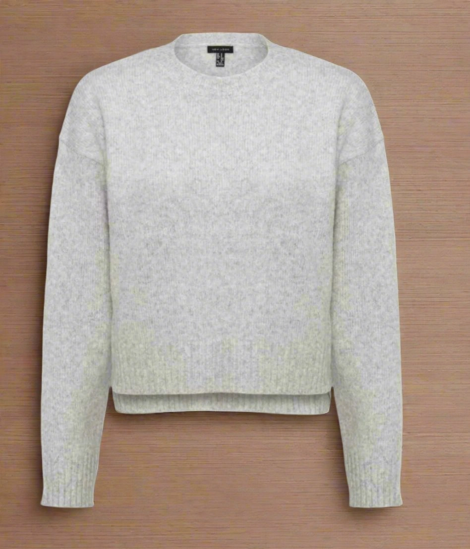 Grey Fine Knit Cropped Jumper Classic Winter