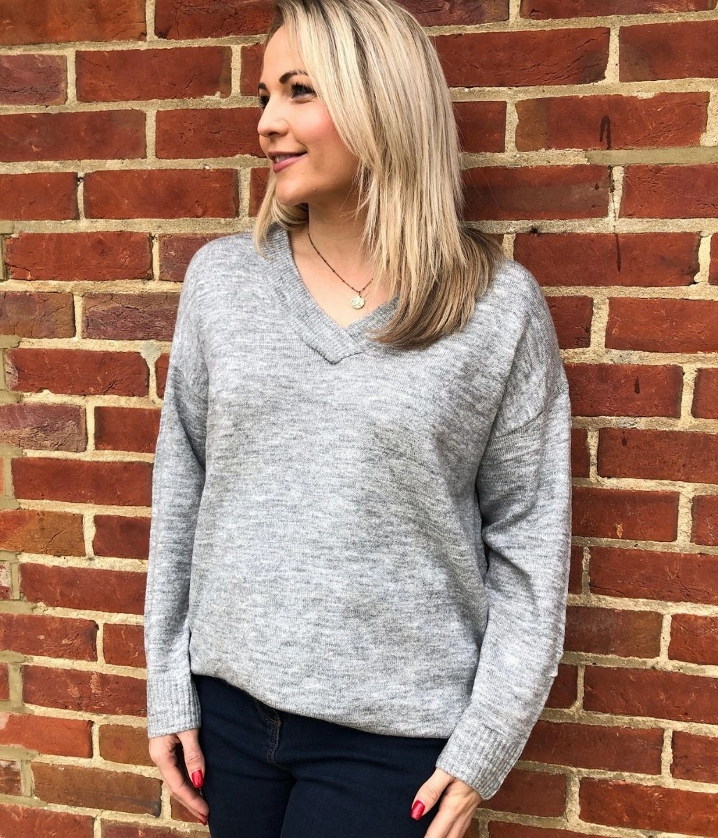 Essential Layer Classic Knitwear Grey Relaxed Style Jumper
