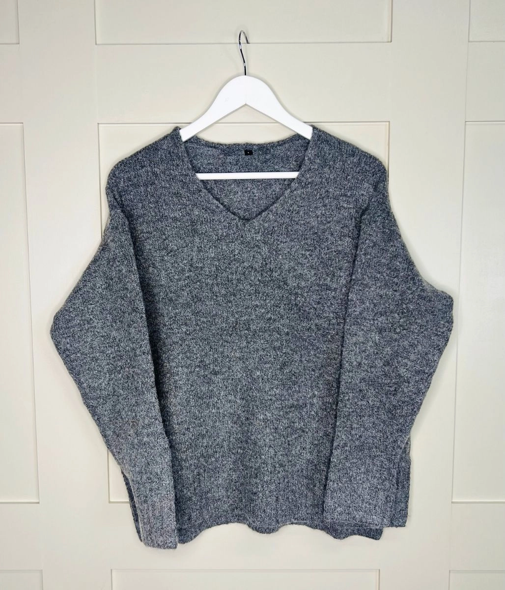 Comfort Fit Quick Style Grey Relaxed Wool Blend Jumper