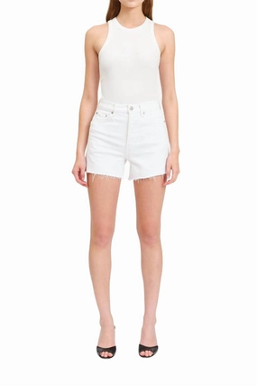 Women's Bottom Line Shorts In Marshmallow Hidden Storage Compartment