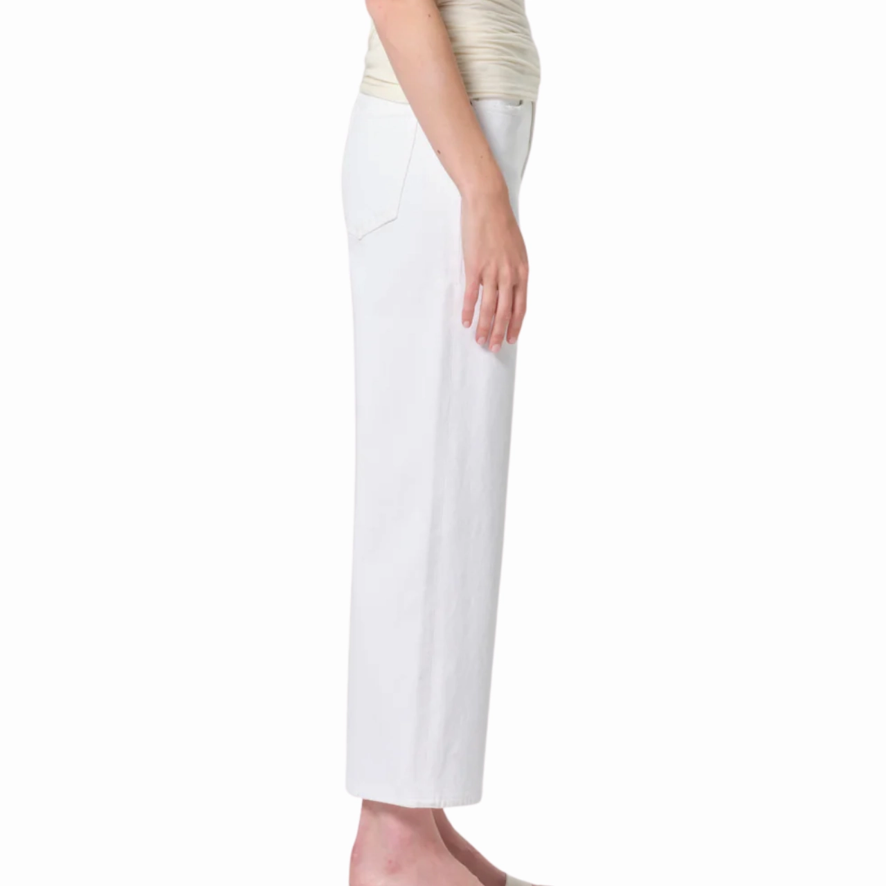 Harper Crop Jeans Sour Cream Minimal Edge