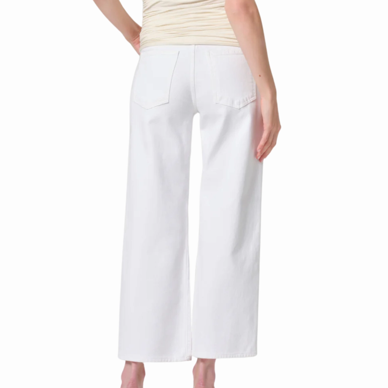 Harper Crop Jeans Sour Cream Relaxed Style Bold Straight Leg Design