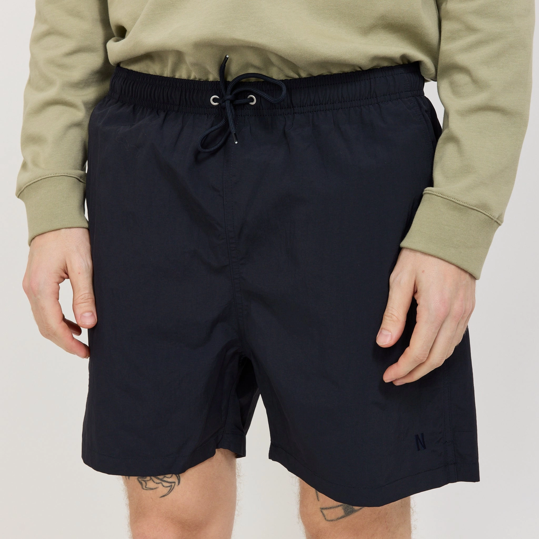 Stain-Resistant Hauge Recycled Nylon Swimmers Dark Navy