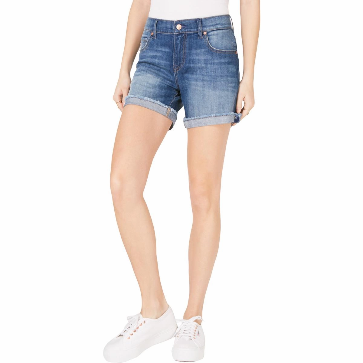 Summer Mood Noise Free Fabric Hayley Womens Denim Mid Rise Cutoff Shorts