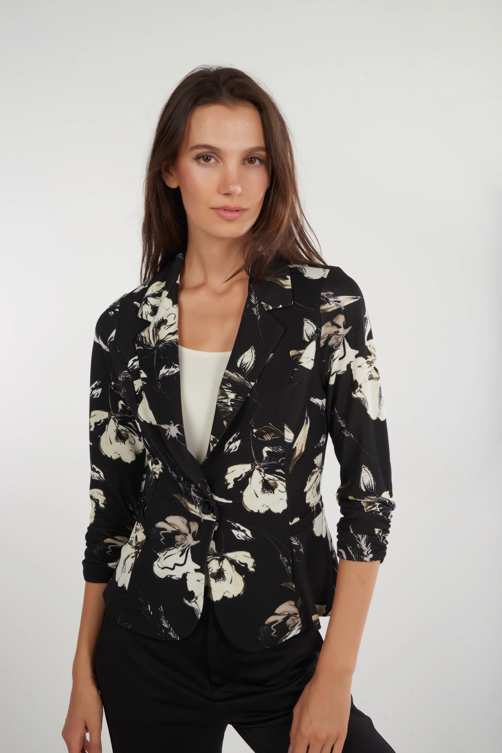 Veston court ?? imprim?? fleuri - SWINA-RINT25 - (R-C10) Urban Explorer Look Clean Street Look