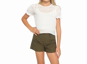 Personalized Junior Girl Milly Shorts In Khaki