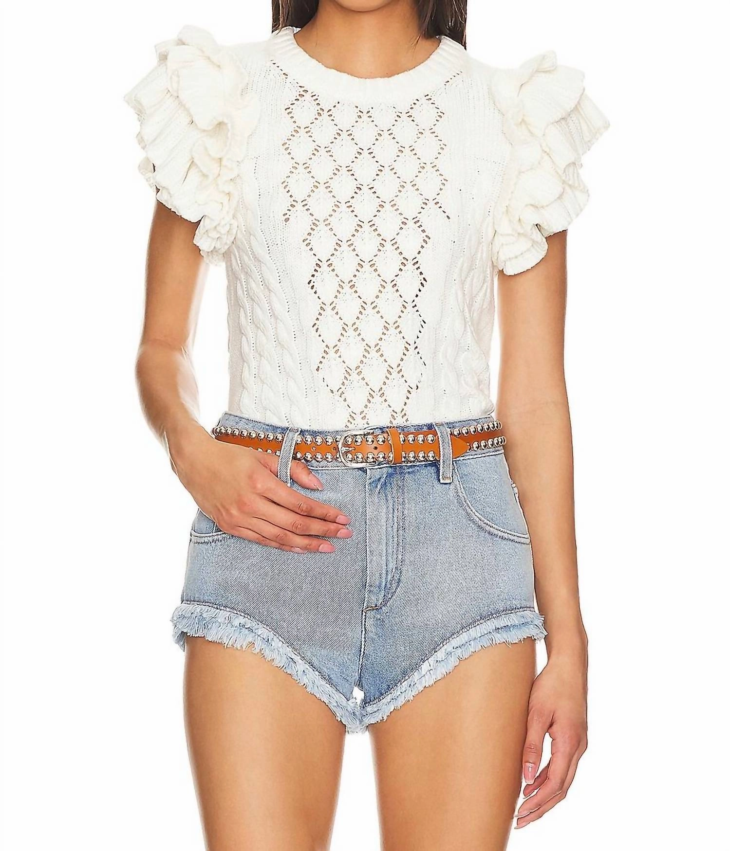 Casual Chic Look Low Maintenance Fabric Hedda Sweater In Ivory