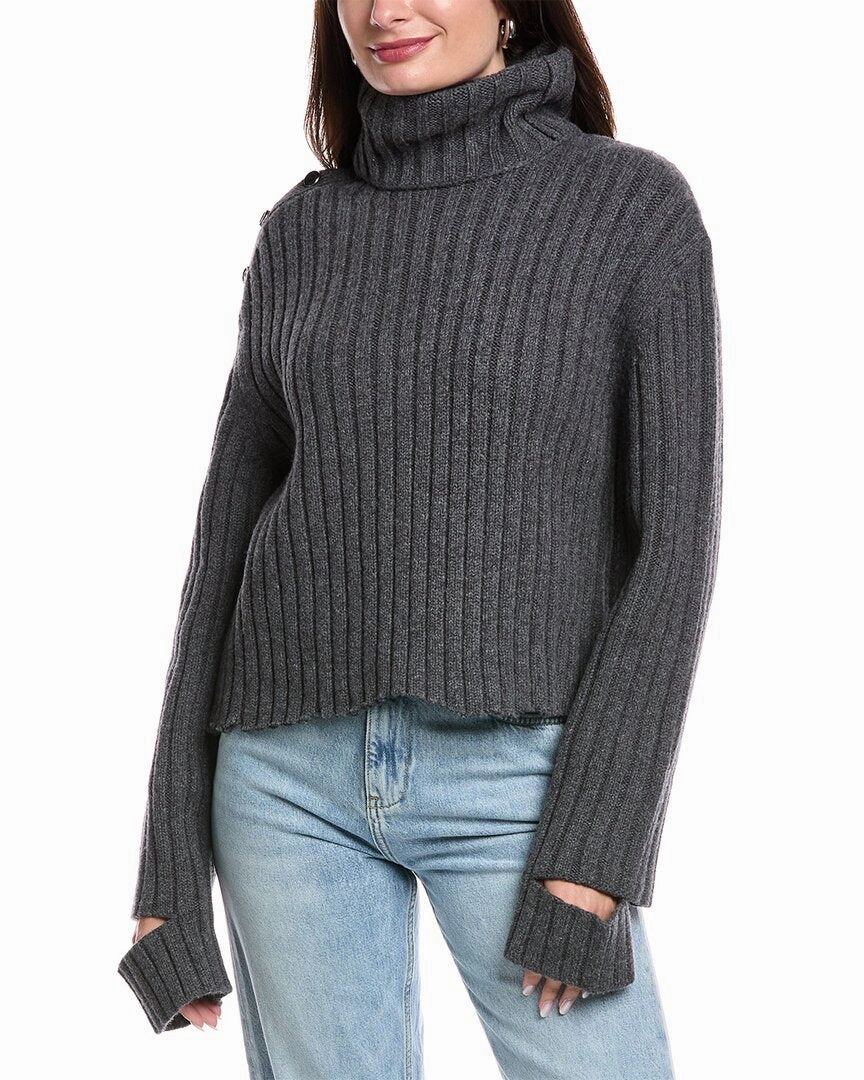 Helmut Lang Turtleneck Wool-Blend Sweater Everyday Chic Anti Snag Threadwork