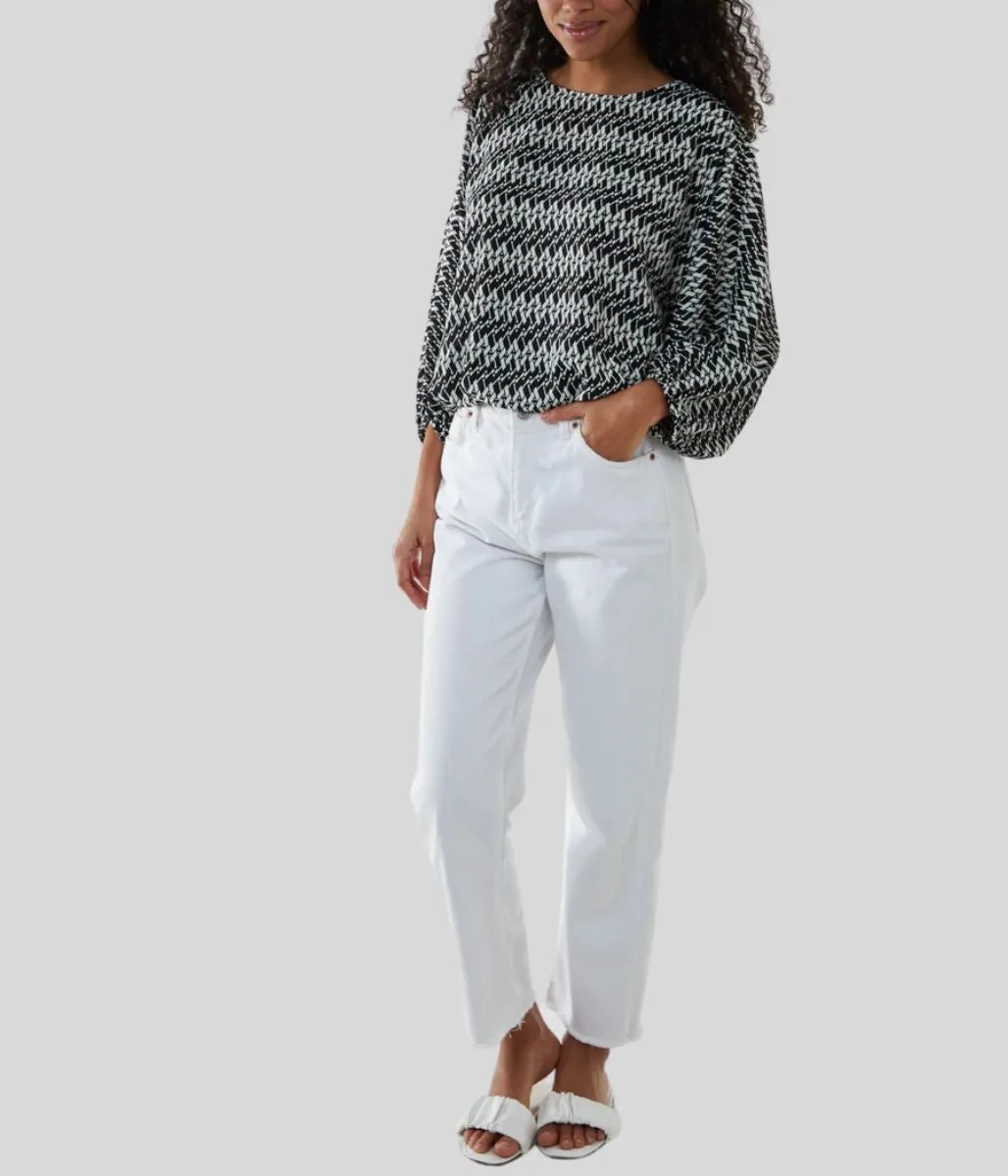 Aztec Geo Batwing Blouse Bold Design