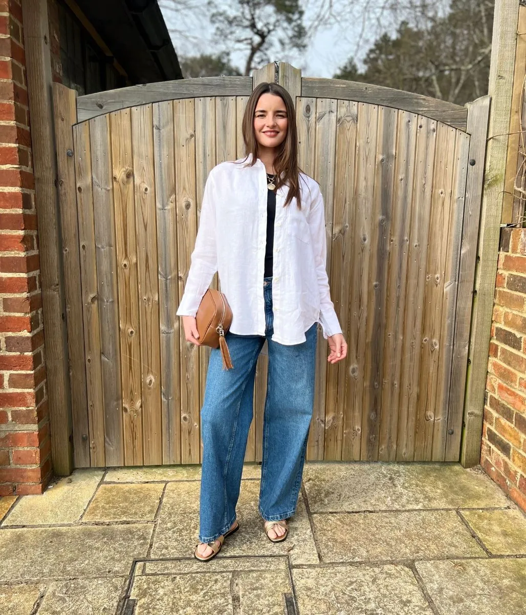 SnagFreeKnit QuickDry Performance White Pure Linen Relaxed Shirt