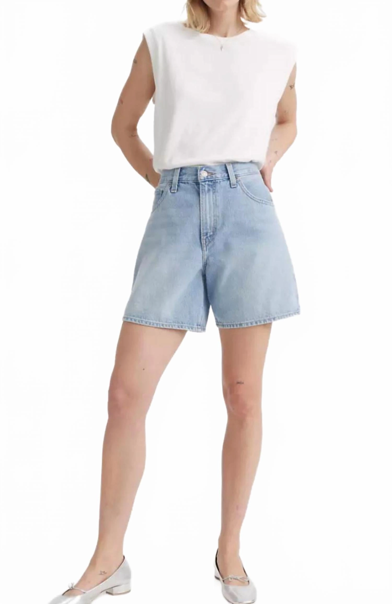Stretch Fit Design Lightweight Feel High Rise Baggy Shorts In Far And Wide