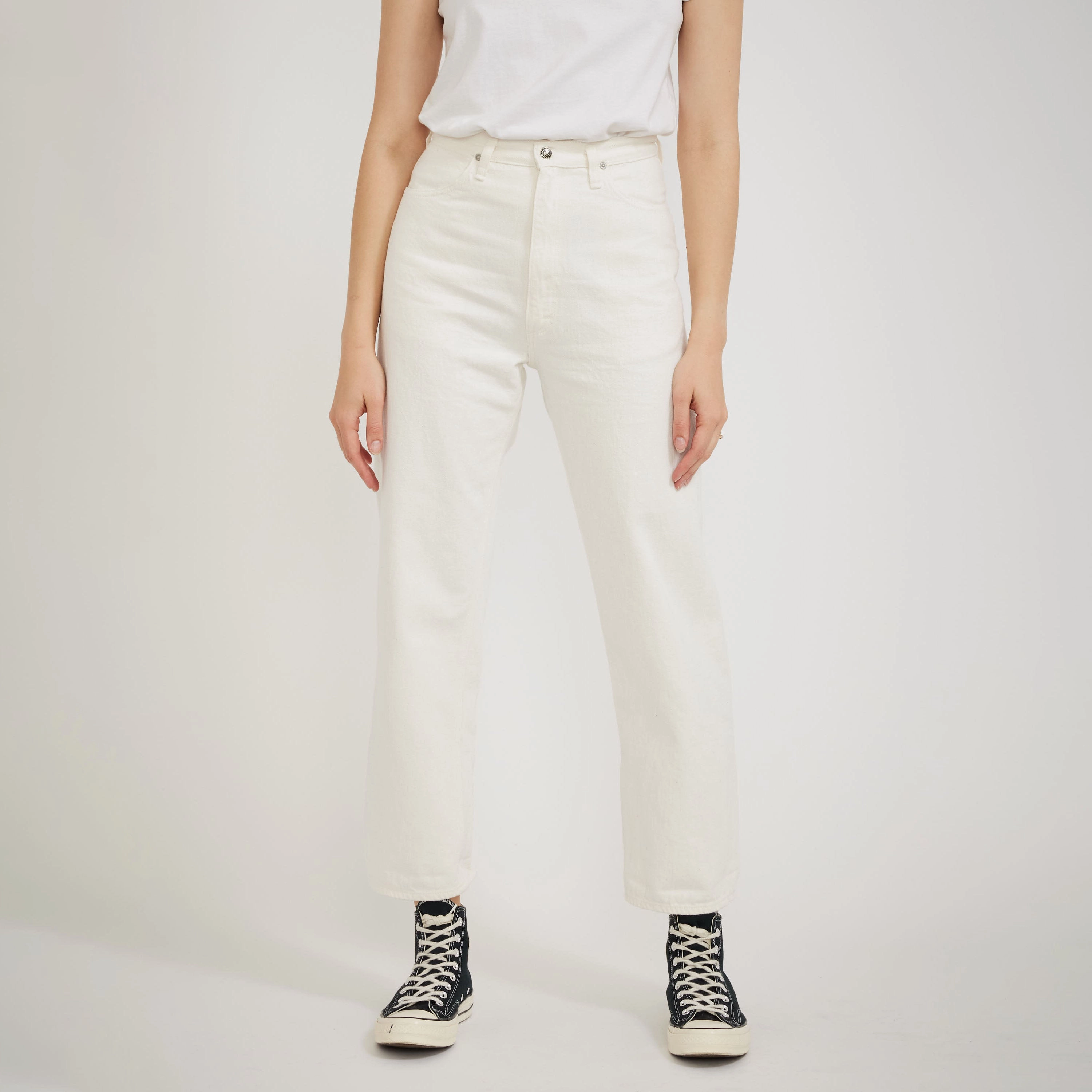 High Waist Original Selvedge White (Jasmin) Party Look Earthy Relaxed Look