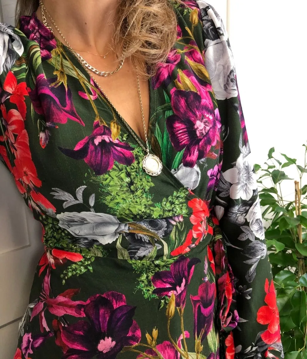 Garden Floral Tie Wrap Blouse MultipanelLayout