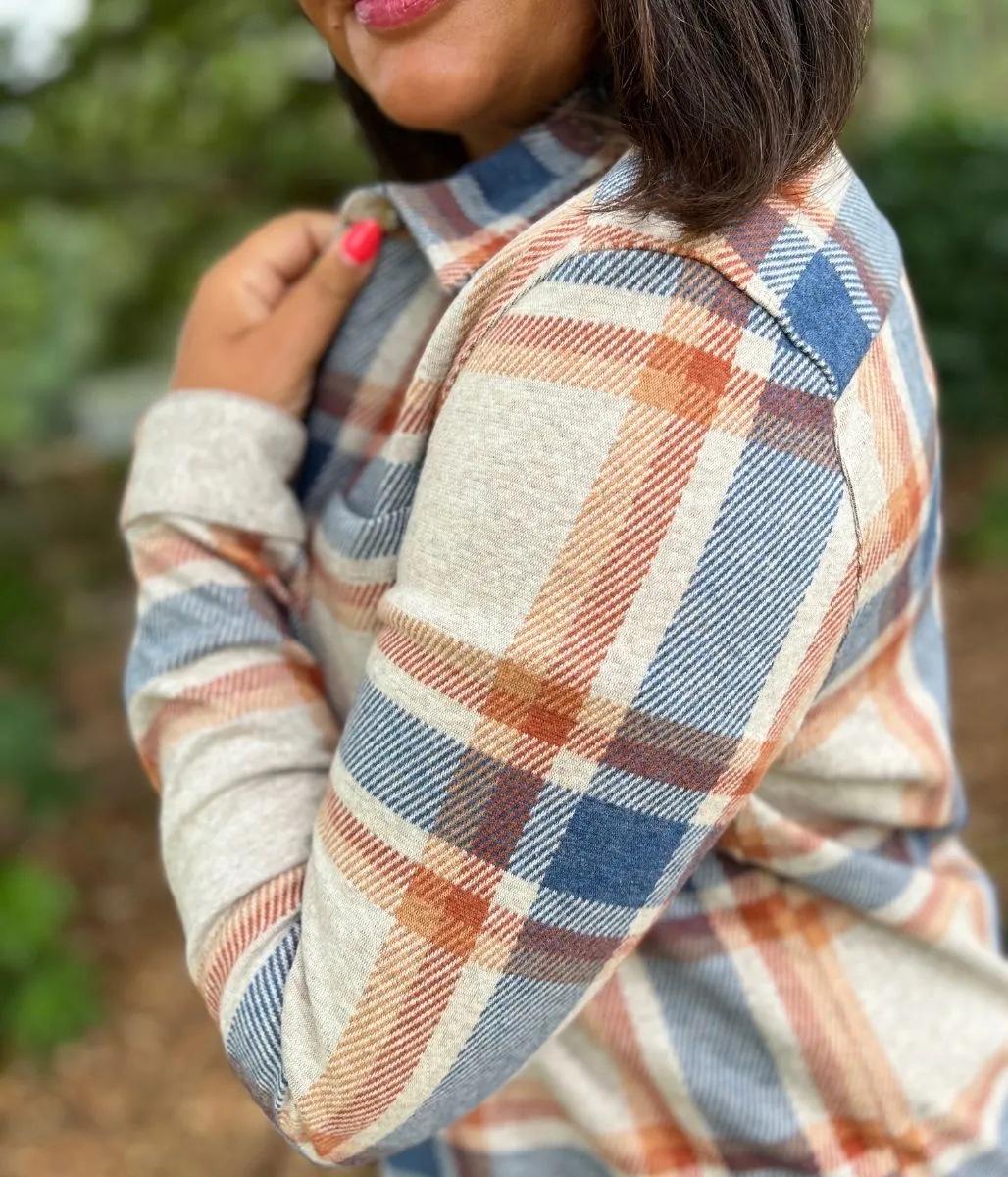 Oatmeal Check Soft Jersey Shirt Odor Neutralizing Technology