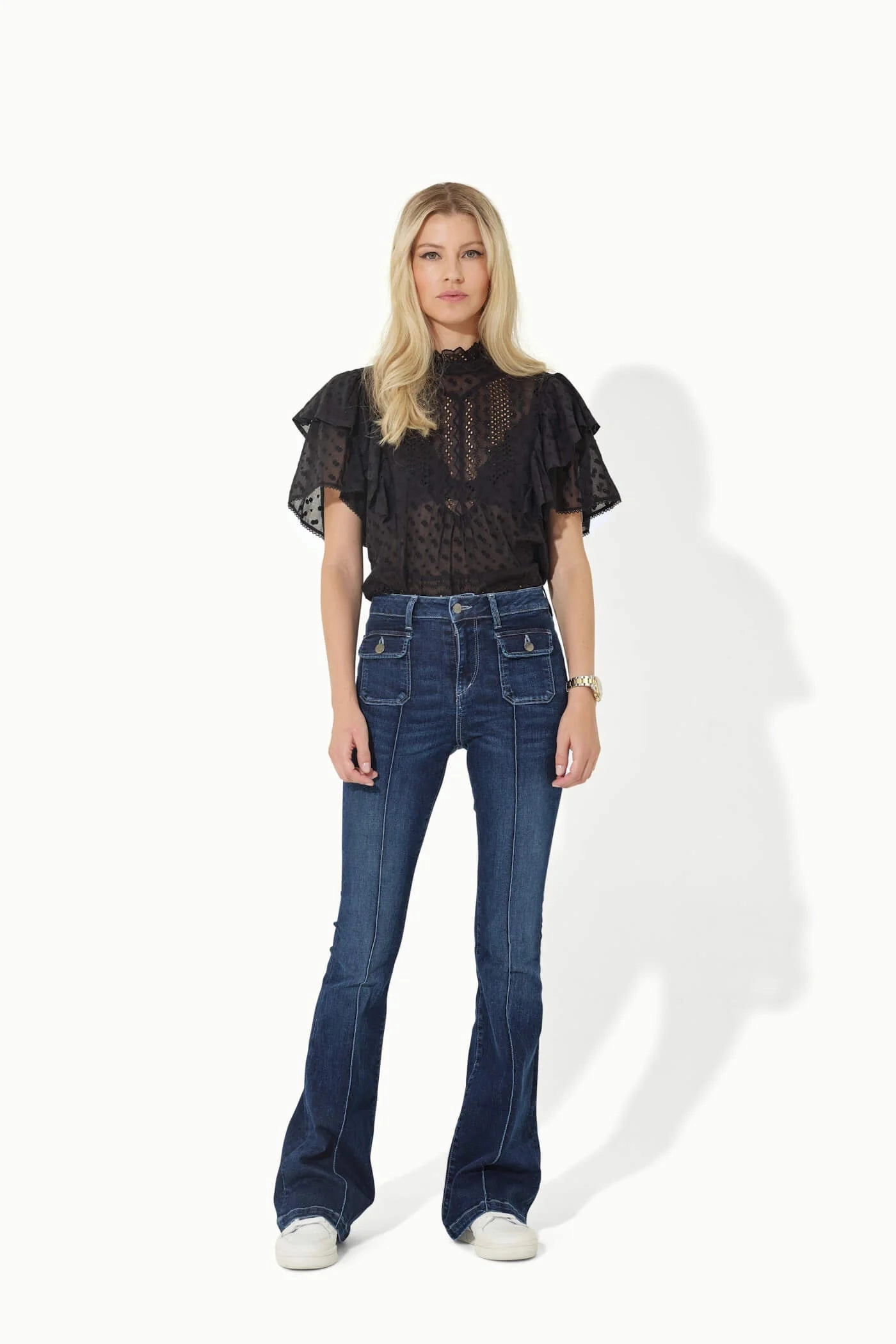 Beach Day Sustainable Hope The High Top Patch Pocket Flare - Moody Blues