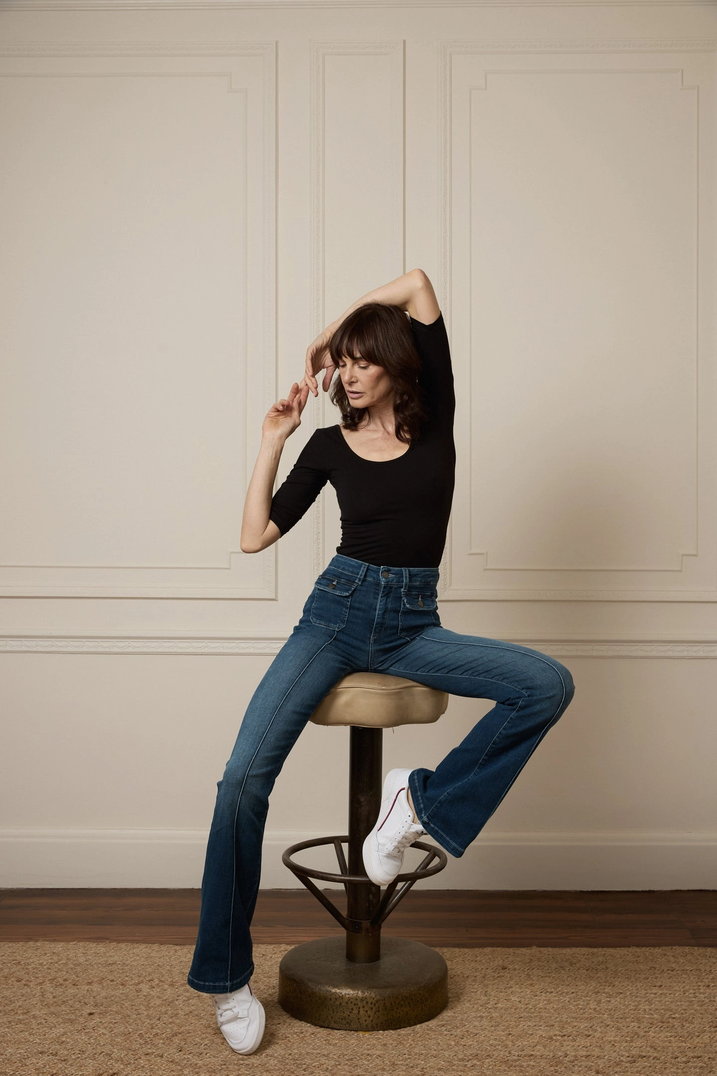 Lightweight Urban Explorer Date Night Sunny Vibes Hope The High Top Patch Pocket Flare - Moody Blues