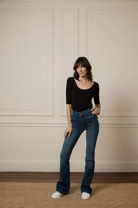 Universal Favorite Hope The High Top Patch Pocket Flare - Moody Blues