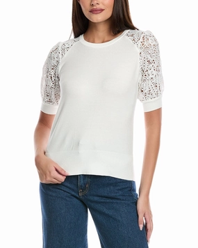 Functional Layer Chilly Wear Elie Tahari Felicity Crochet Sweater