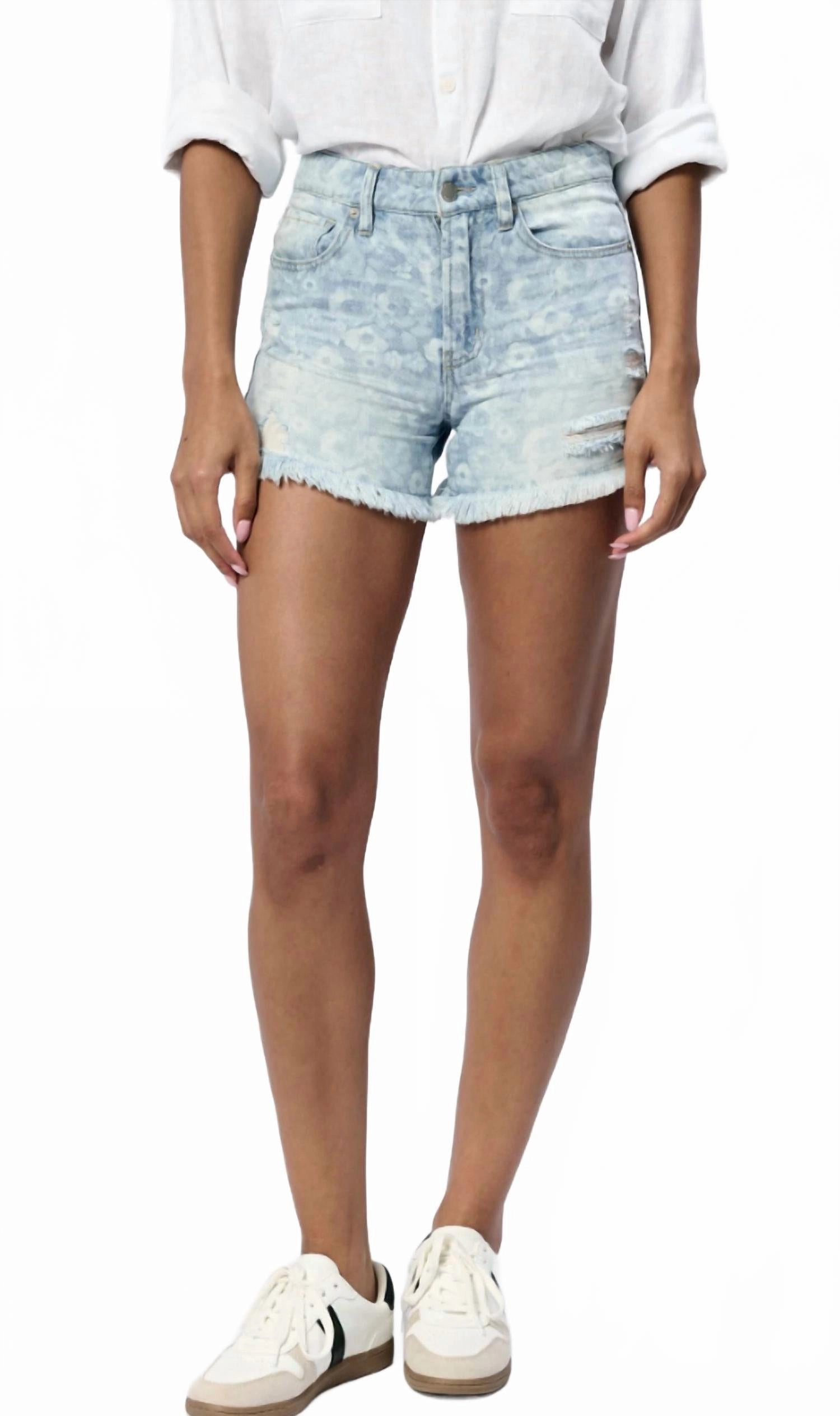 Ivy Short In Flora Blue denim material ReinforcedStressPoints