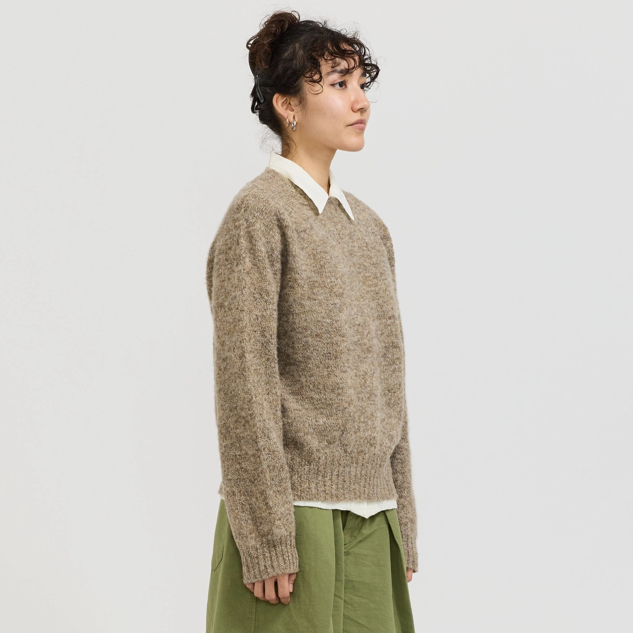 Soft touch layer Jets Crew Neck Knit Natural
