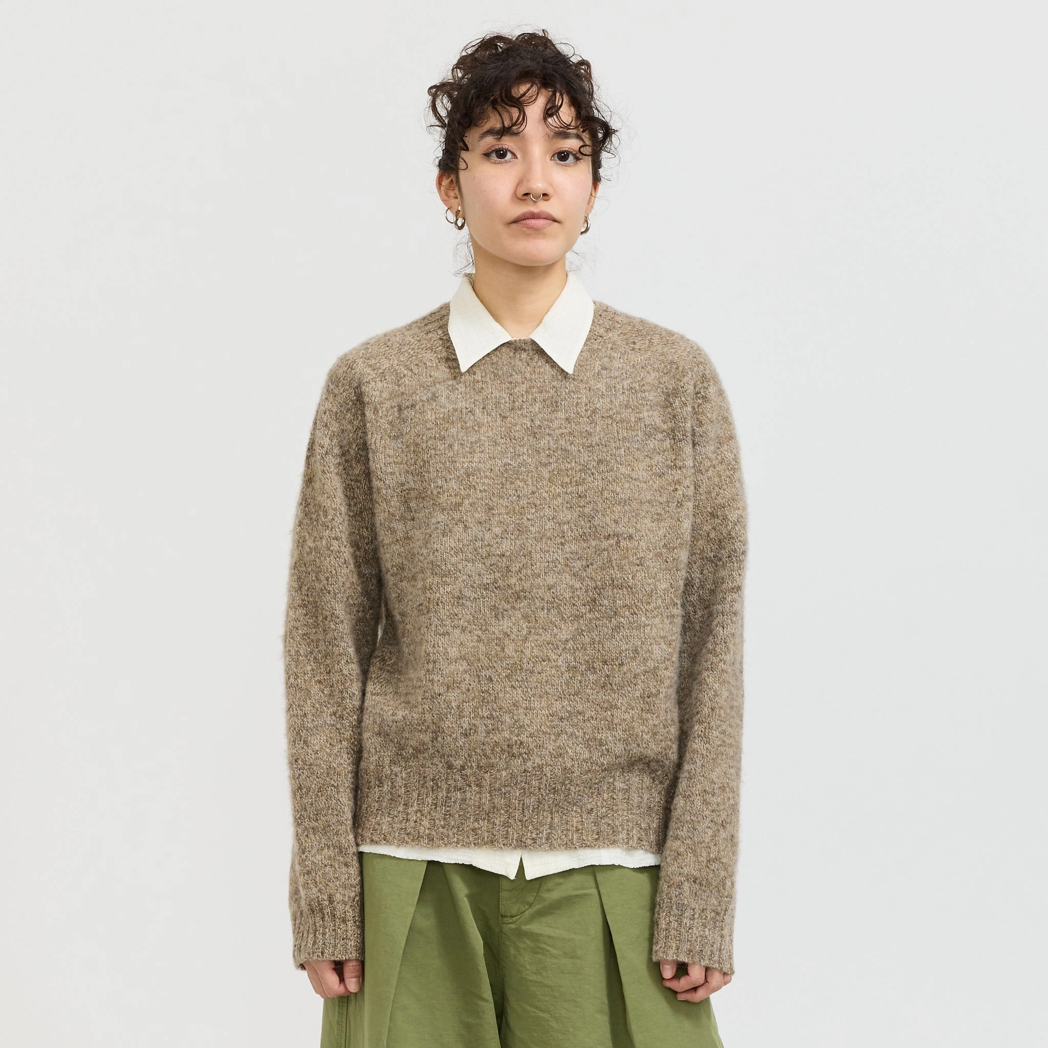 Jets Crew Neck Knit Natural Timeless Knitwear Elastic Fit