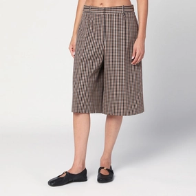 water sports clothing Modern Aesthetic Jil Sander Women's Check Wool Bermuda Shorts
