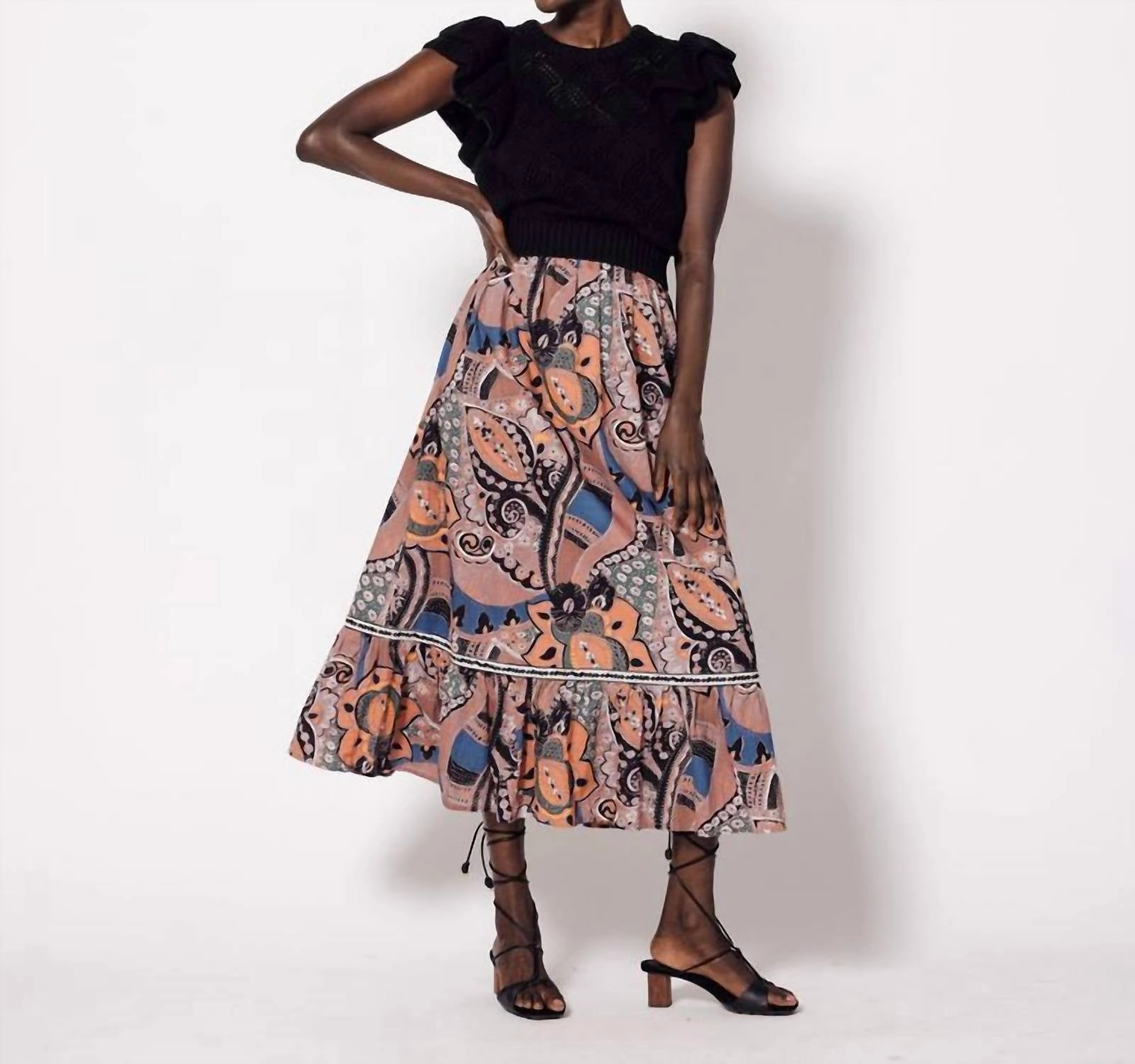 Transitional Wear Machine washable Jodie Ankle Skirt In Mirage Print
