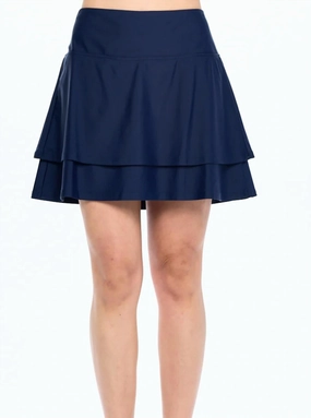 Jolette Double Layer Skort In Navy muted tone Day Wear